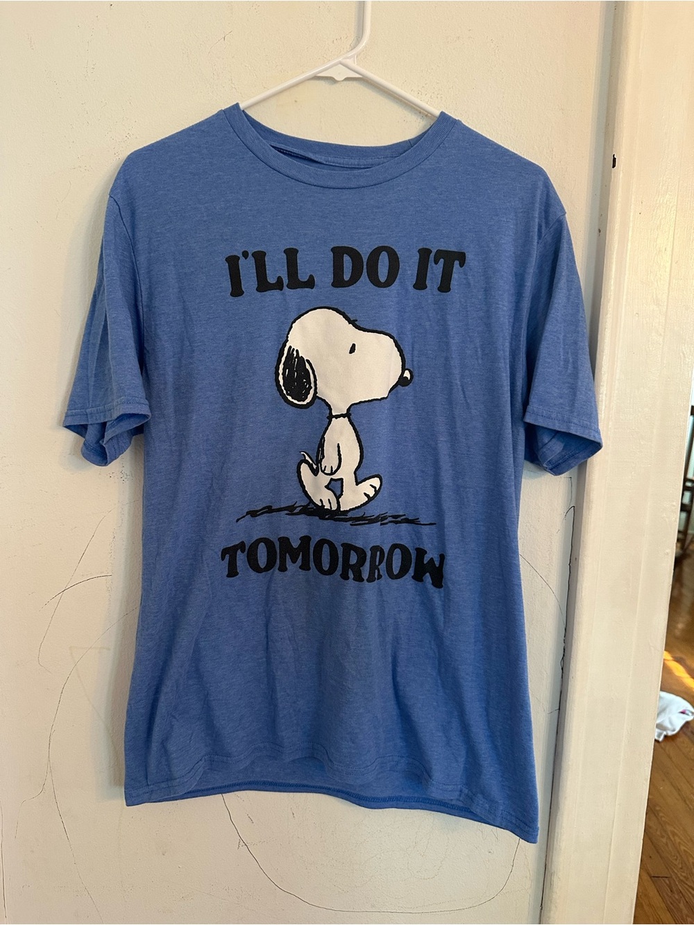 Snoopy 'I'll Do It Tomorrow' Blue Graphic Tee